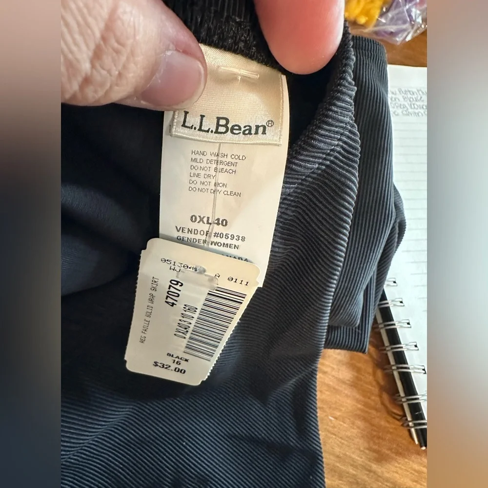 LL BEAN Tankini Skort Set 3pc Size 16 Black Ribbed UPF 50+ Lycra Sunblocking - Picture 10 of 10